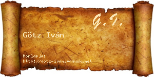Götz Iván névjegykártya